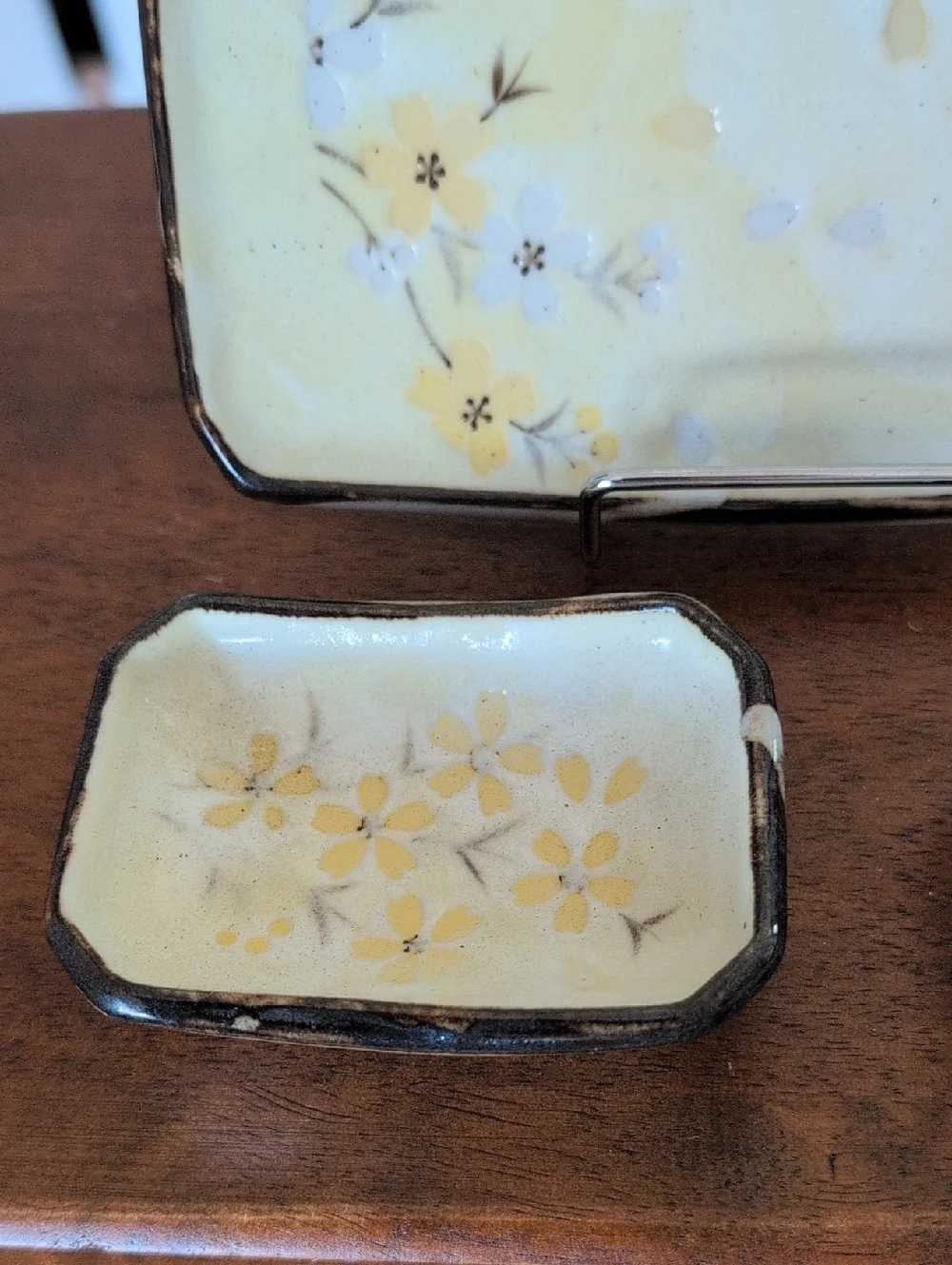 Vintage Small Sushi And Wasabi Plate Ceramic Serving Tray Set - Picture 4 of 10